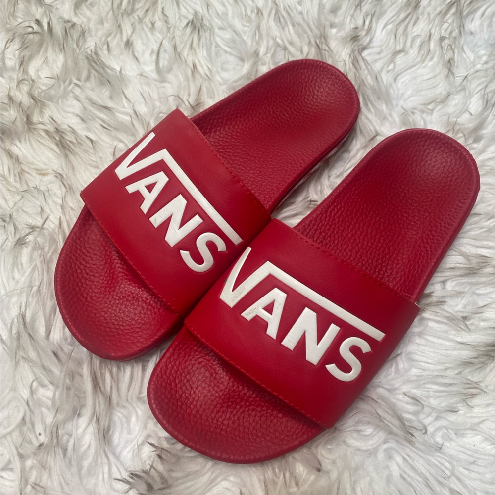 Red Vans Slides - image 1
